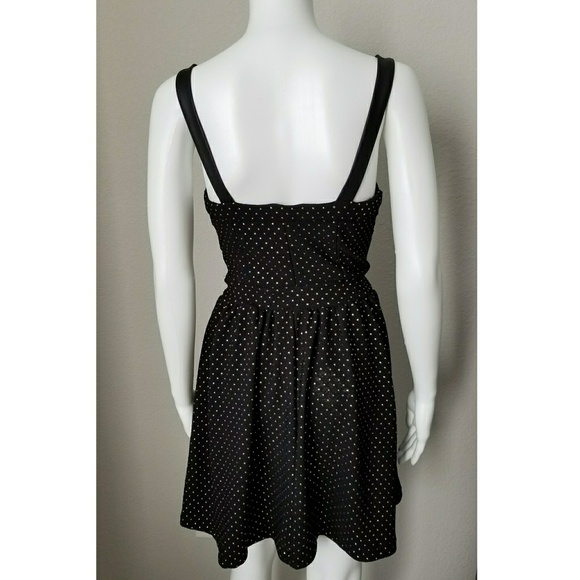 NWT Faux leather and gold dot dress - Picture 2 of 5